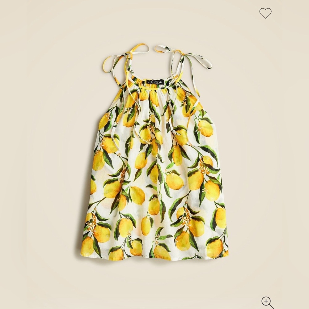 J Crew Tie Shoulder Tank Top in Limoncello Cotton Voile, size S, NWT - Picture 5 of 6